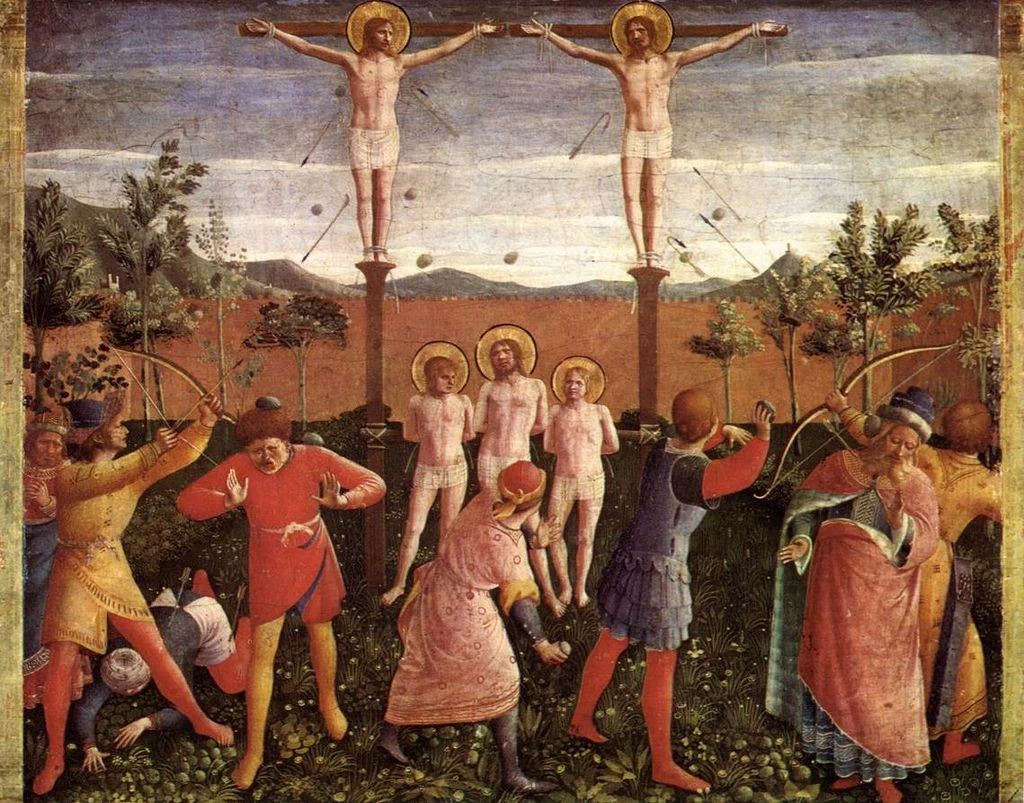 Cosma e Damiano crocifissi e lapidati - Pala san Marco